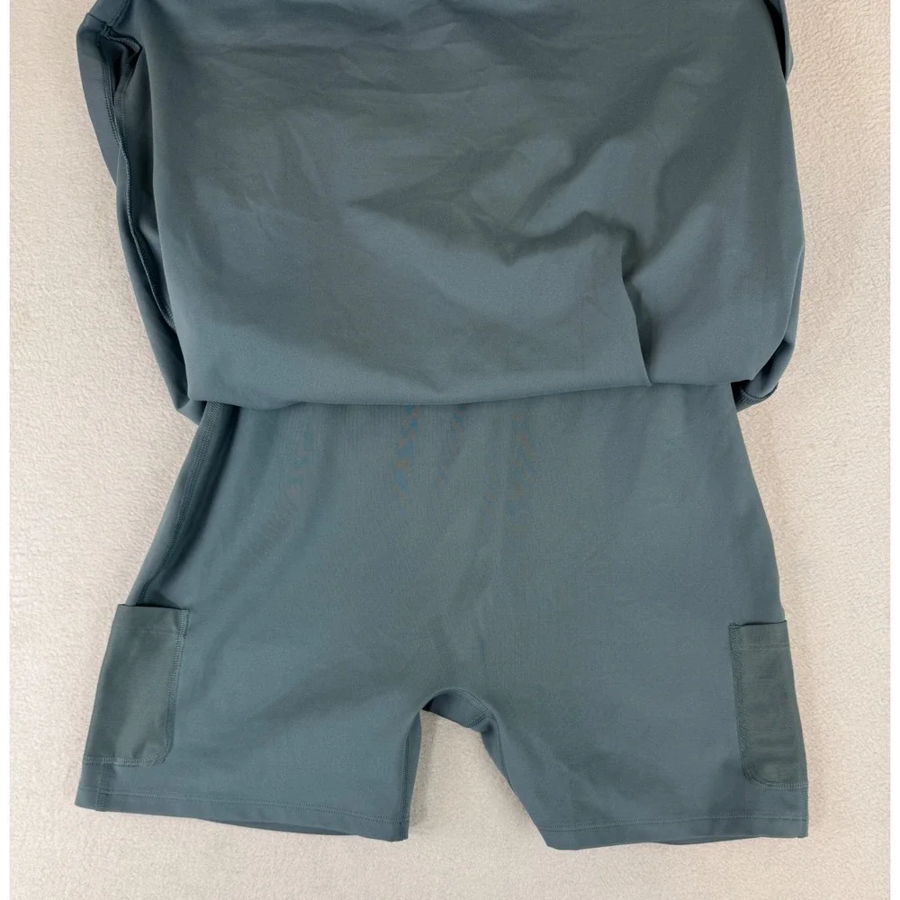 Girlfriend Collective Undress Women Large Slate Blue Racerback Activewear Dress